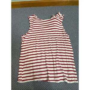 Green Envelope Red and White Striped Tank Medium